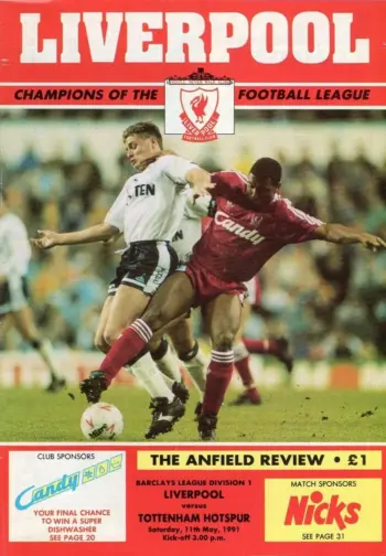 Spurs v Liverpool FC (11 May 1991) Programme