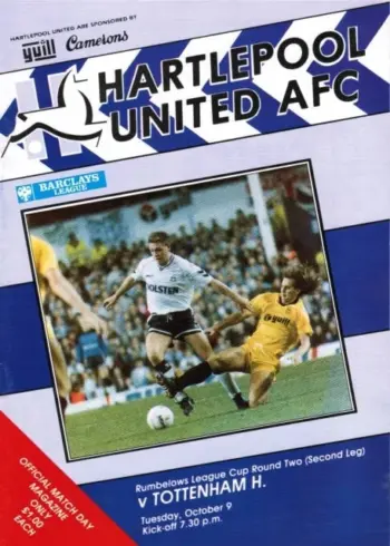Spurs v Hartlepool United (09 Oct 1990) Programme