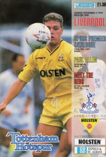 Spurs v Liverpool FC (04 Nov 1990) Programme