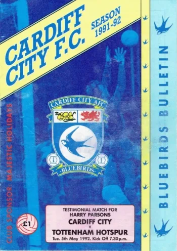 Spurs v Cardiff City (05 May 1992) Programme