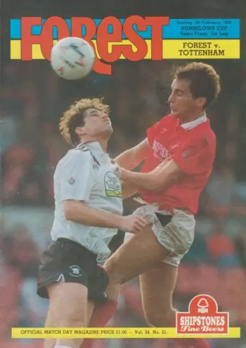 Spurs v Nottingham Forest (09 Feb 1992) Programme