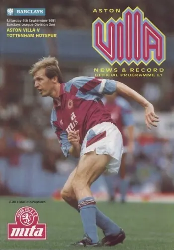 Spurs v Aston Villa (07 Sep 1991) Programme