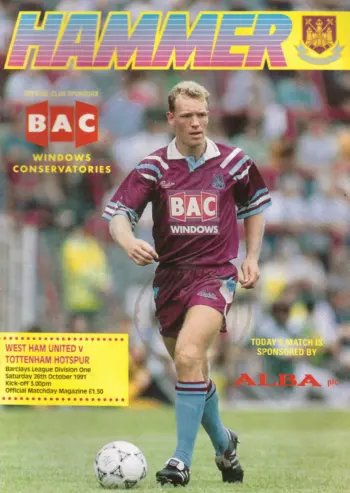 Spurs v West Ham United (26 Oct 1991) Programme