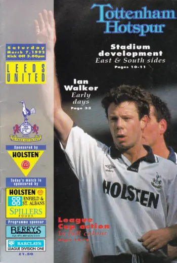 Spurs v Leeds United (07 Mar 1992) Programme