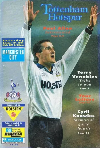 Spurs v Manchester City (19 Oct 1991) Programme