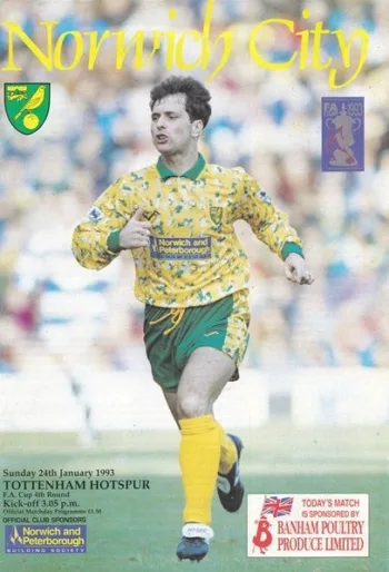 Spurs v Norwich City (24 Jan 1993) Programme
