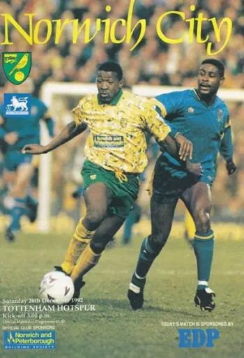 Spurs v Norwich City (26 Dec 1992) Programme