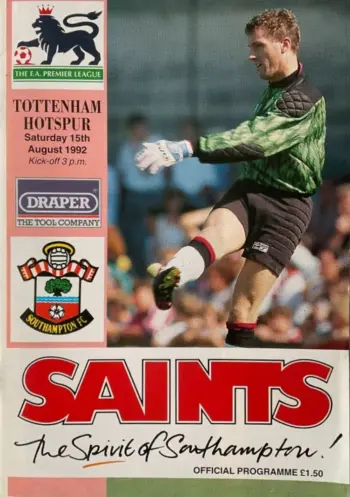 Spurs v Southampton FC (15 Aug 1992) Programme