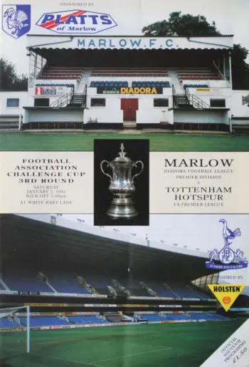 Spurs v Marlow FC (02 Jan 1993) Programme