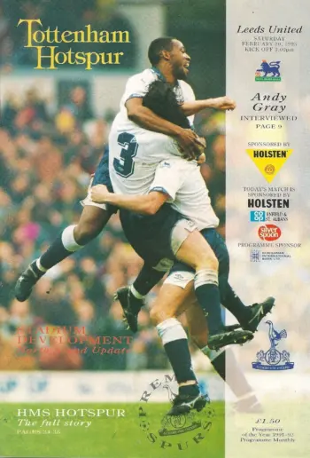 Spurs v Leeds United (20 Feb 1993) Programme