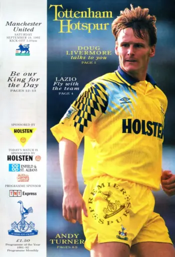 Spurs v Manchester United (19 Sep 1992) Programme