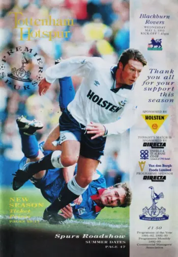 Spurs v Blackburn Rovers (05 May 1993) Programme