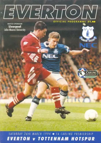Spurs v Everton FC (26 Mar 1994) Programme