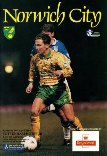 Spurs v Norwich City (02 Apr 1994) Programme