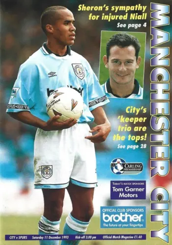 Spurs v Manchester City (11 Dec 1993) Programme