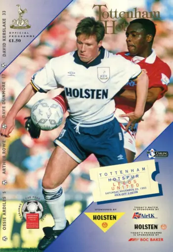 Spurs v Leeds United (20 Nov 1993) Programme