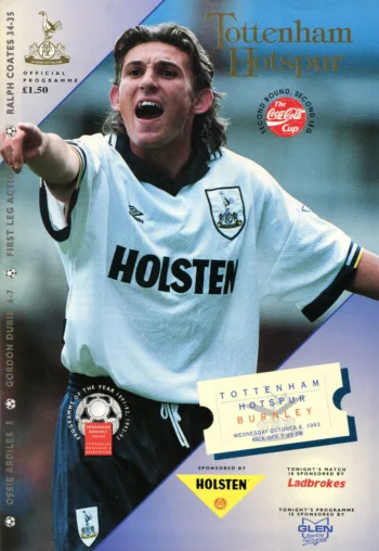 Spurs v Burnley FC (06 Oct 1993) Programme