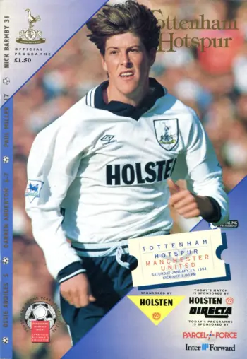 Spurs v Manchester United (15 Jan 1994) Programme