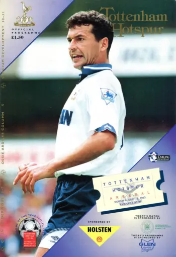 Spurs v Arsenal FC (16 Aug 1993) Programme