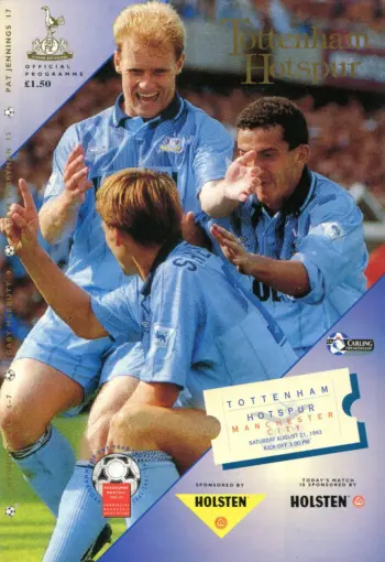 Spurs v Manchester City (21 Aug 1993) Programme
