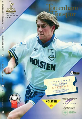 Spurs v Everton FC (03 Oct 1993) Programme