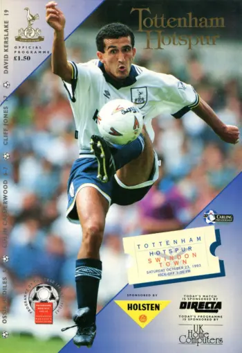 Spurs v Swindon Town (23 Oct 1993) Programme