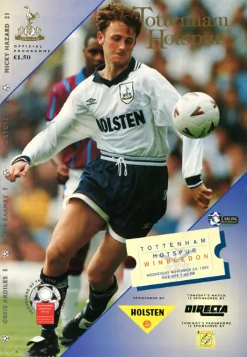 Spurs v Wimbledon FC (24 Nov 1993) Programme
