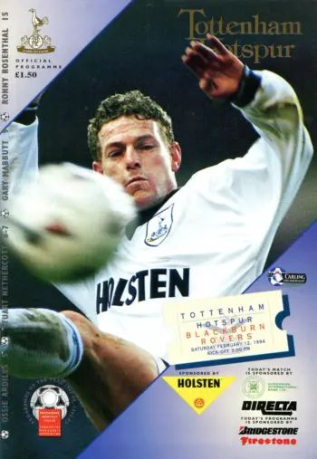 Spurs v Blackburn Rovers (12 Feb 1994) Programme