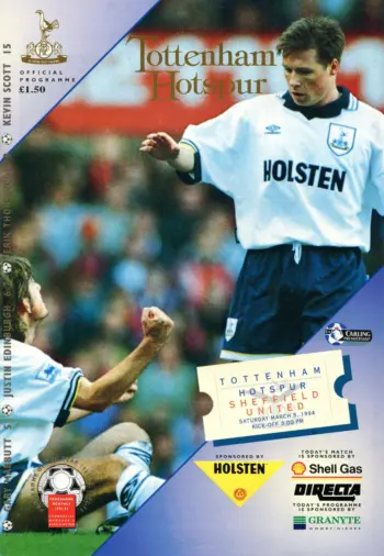 Spurs v Sheffield United (05 Mar 1994) Programme
