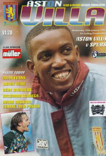 Spurs v Aston Villa (25 Jan 1995) Programme