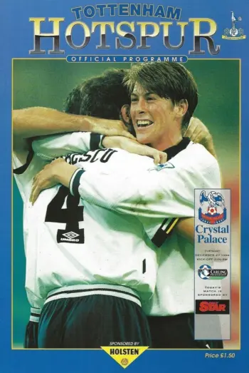 Spurs v Crystal Palace (27 Dec 1994) Programme