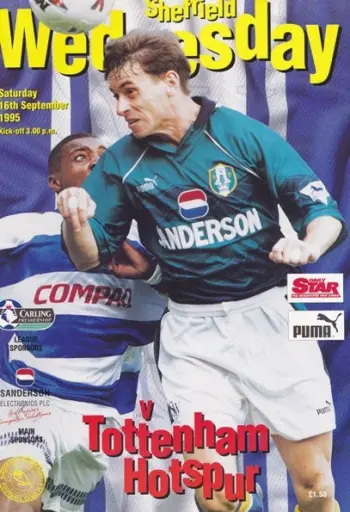 Spurs v Sheffield Wednesday (16 Sep 1995) Programme