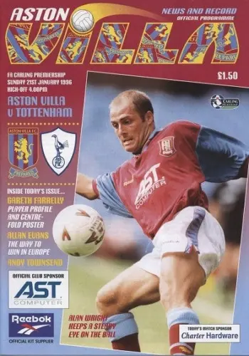 Spurs v Aston Villa (21 Jan 1996) Programme