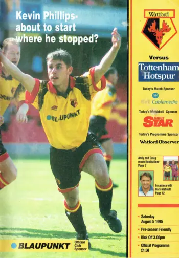 Spurs v Watford FC (05 Aug 1995) Programme
