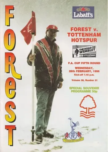 Spurs v Nottingham Forest (28 Feb 1996) Programme
