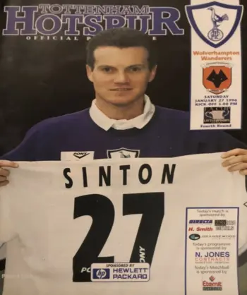 Spurs v Wolverhampton Wanderers (27 Jan 1996) Programme