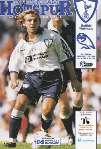 Spurs v Sheffield Wednesday (24 Feb 1996) Programme