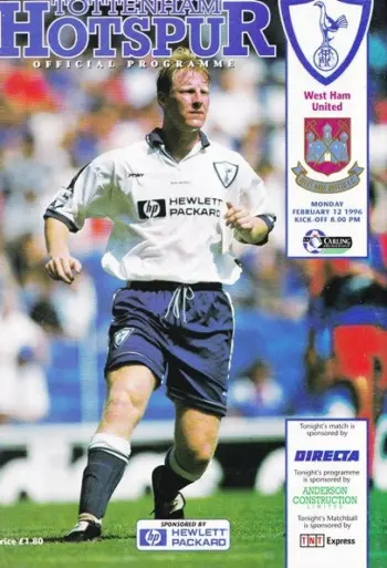 Spurs v West Ham United (12 Feb 1996) Programme