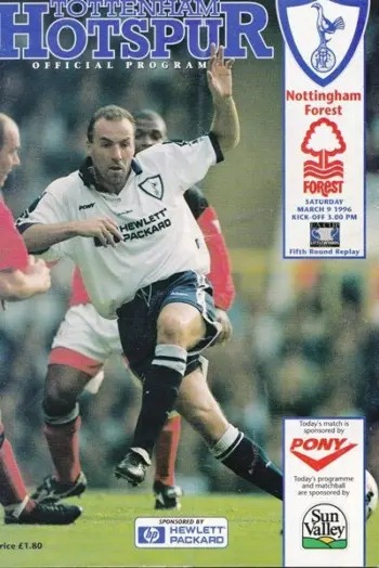 Spurs v Nottingham Forest (09 Mar 1996) Programme