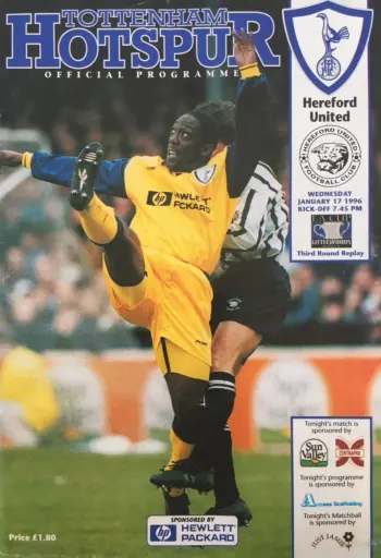 Spurs v Hereford United (17 Jan 1996) Programme