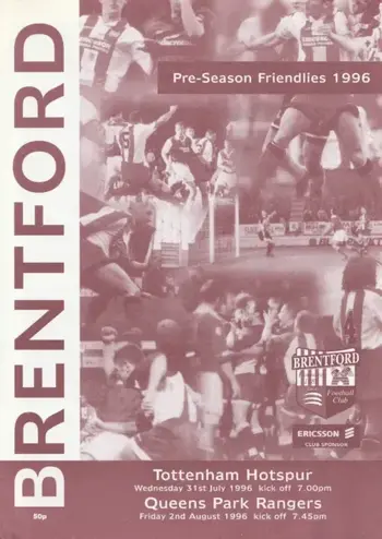 Spurs v Brentford FC (31 Jul 1996) Programme