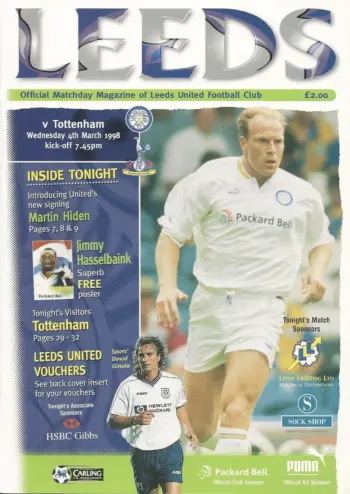 Spurs v Leeds United (04 Mar 1998) Programme
