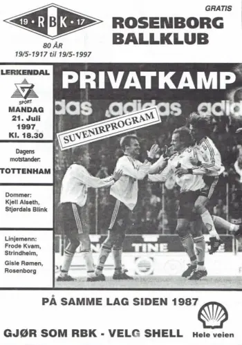 Spurs v Rosenborg BK (21 Jul 1997) Programme