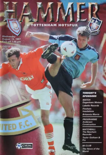 Spurs v West Ham United (13 Aug 1997) Programme