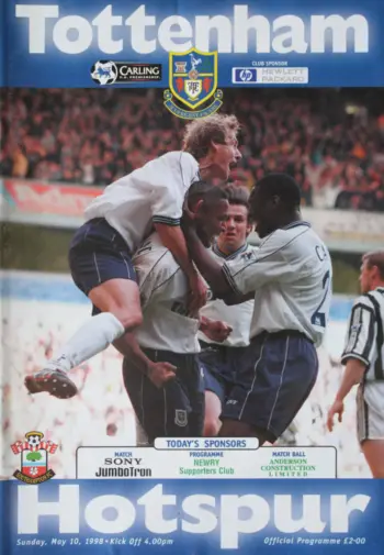 Spurs v Southampton FC (10 May 1998) Programme