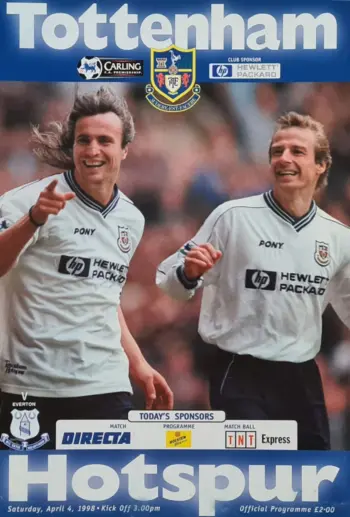 Spurs v Everton FC (04 Apr 1998) Programme