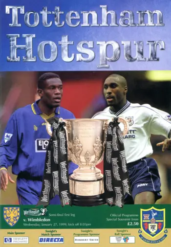 Spurs v Wimbledon FC (27 Jan 1999) Programme