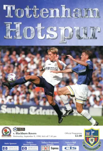 Spurs v Blackburn Rovers (09 Sep 1998) Programme