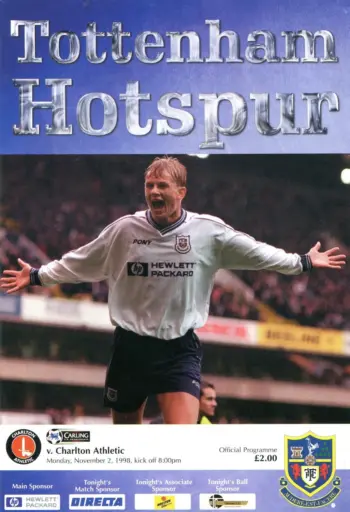 Spurs v Charlton Athletic (02 Nov 1998) Programme