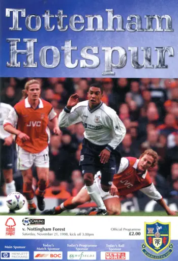 Spurs v Nottingham Forest (21 Nov 1998) Programme